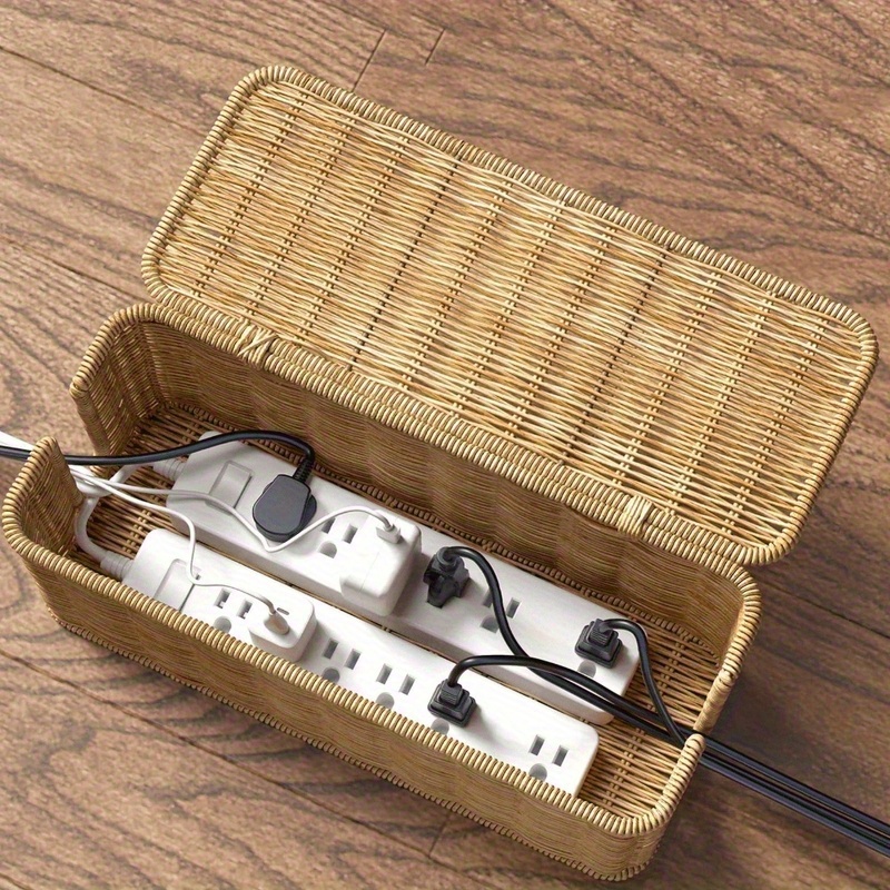 Power Tools Storage - Handgemaakte rotan kabelmanagementbox - Robuust PE-materiaal,