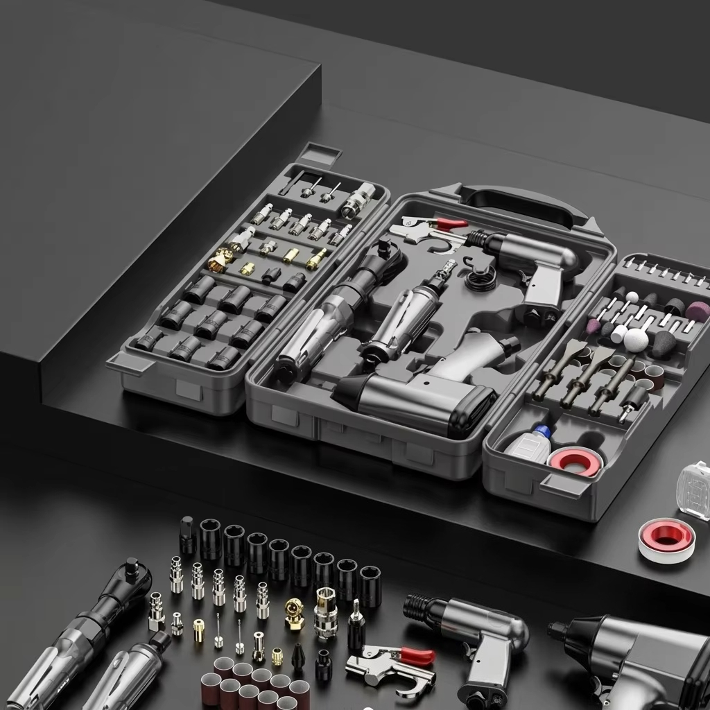 Power Tools Pneumatic - 71-delige zware pneumatische gereedschapsset, multifunctionele krachtige