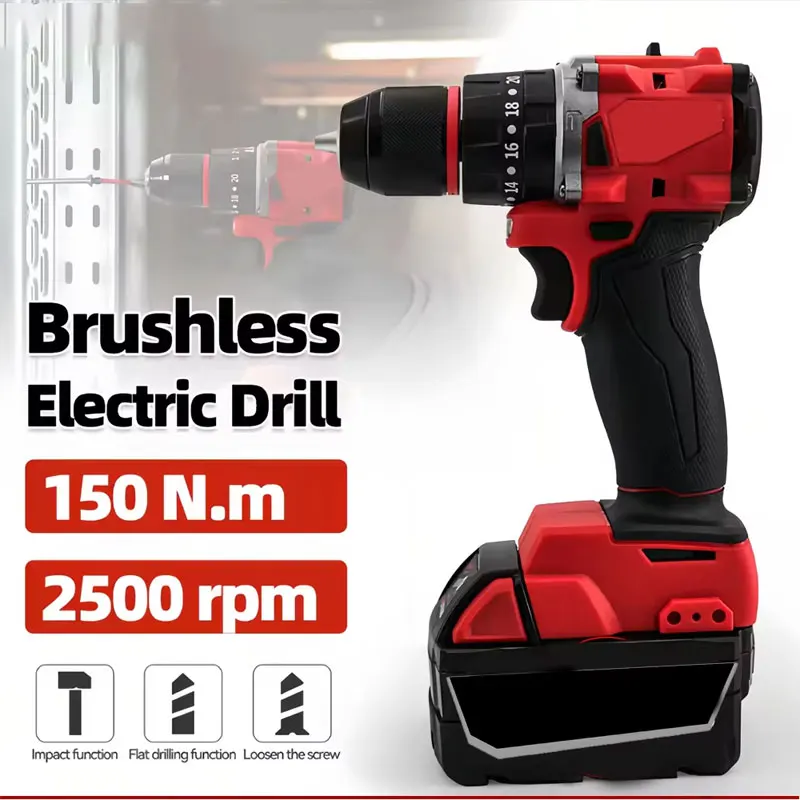 Power Tools Use - Kleine elektrische borstelloze klopboormachine 150Nm draadloos
